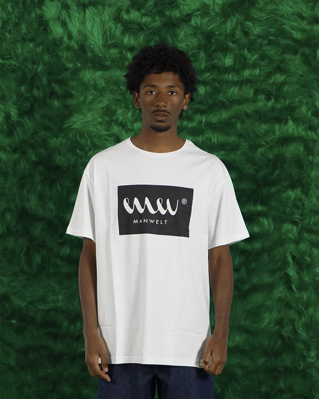 Camiseta Oversize con Recuadro Monstruo Doble