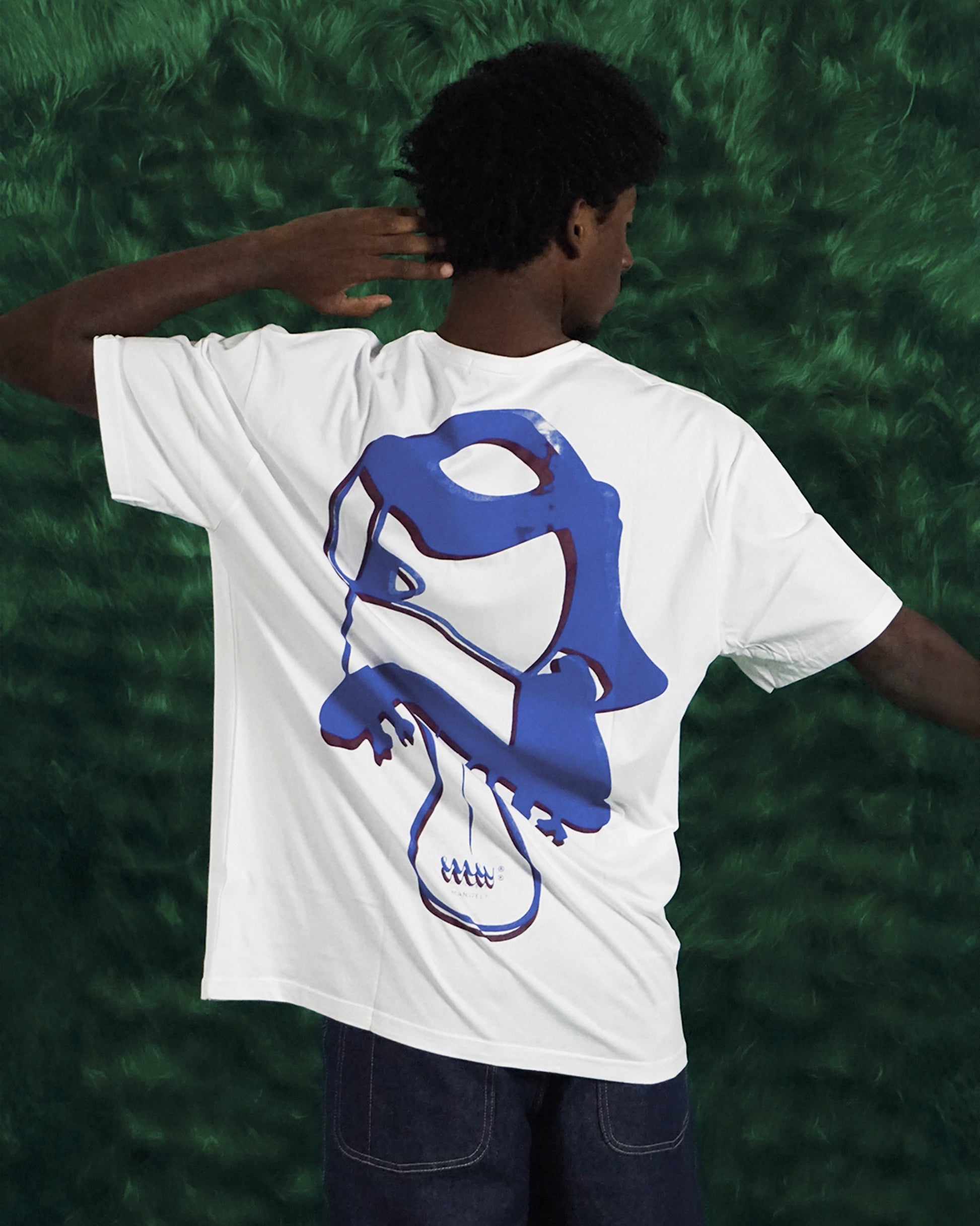 Camiseta Oversize con Recuadro Monstruo Doble