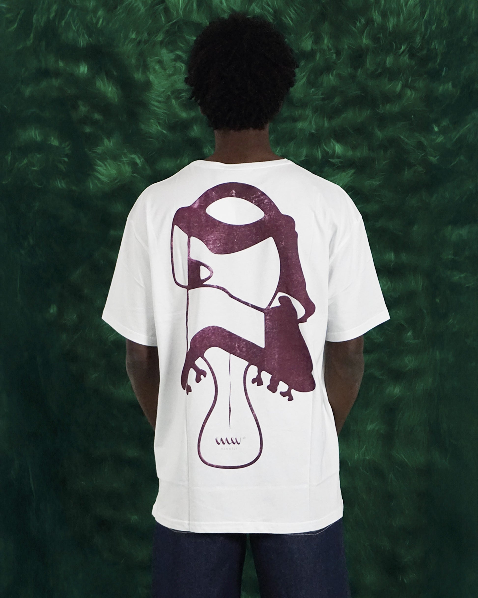 Camiseta Oversize con Recuadro Monstruo Rojo