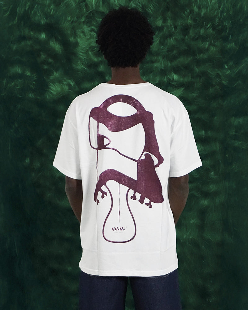 Camiseta Oversize con Recuadro Monstruo Rojo