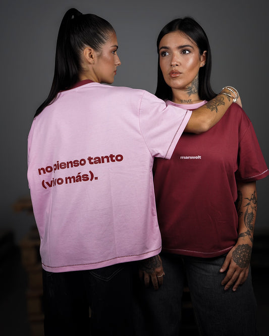 Camiseta Contraste Burdeos